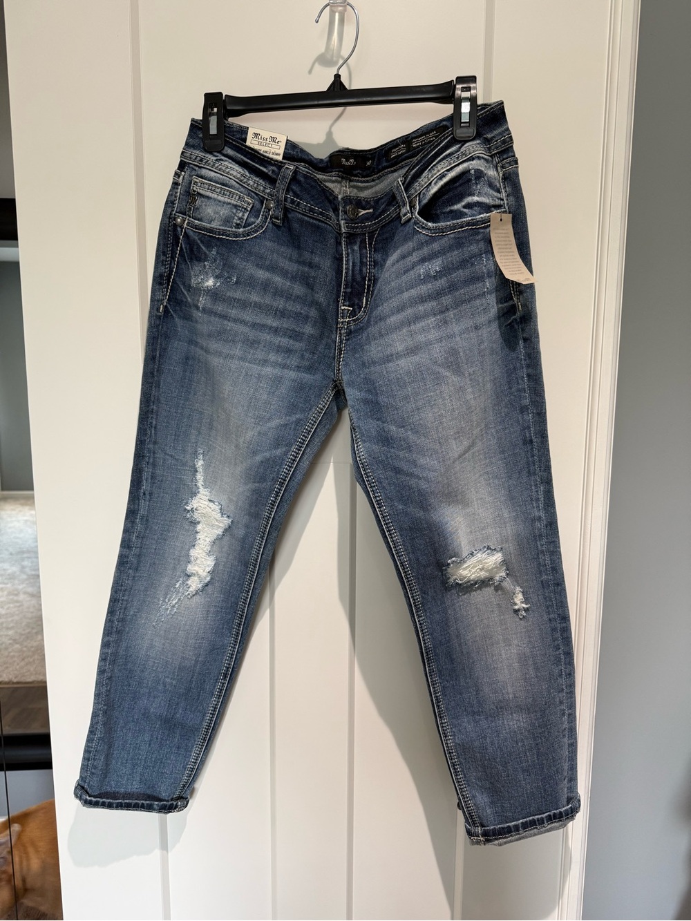 NEW Miss Me Signature Ankle Skinny size 30 with criss cross detail on pockets